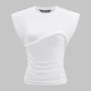 Solid Twist Round Neck T-Shirt