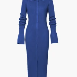 Shell Sleeve Ribbed Buttons Down Maxi Dress -Women's Clothing Store c938591d c62b 4041 836e 79c2259e6276