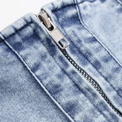 Denim Zipper Sleeveless Dress -Women's Clothing Store ca1416ae d908 4845 8797 67479f108a8c