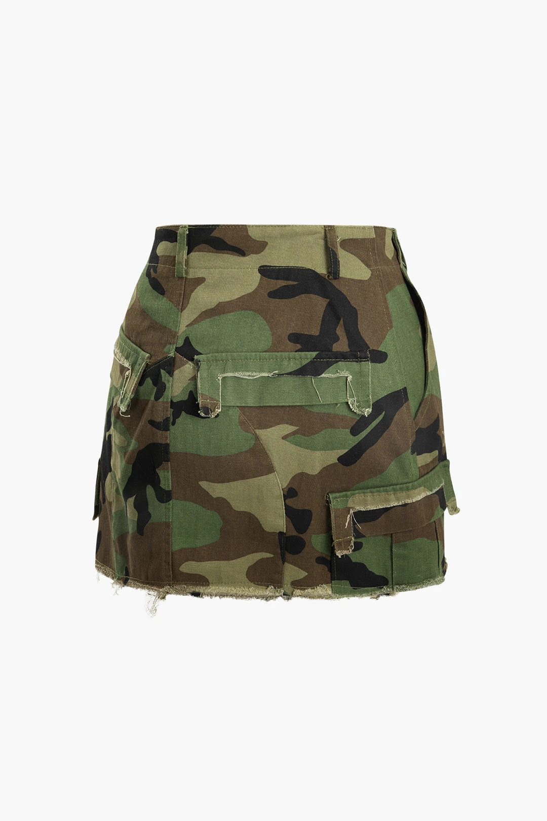 Camo Frayed Hem Cargo Skirt 7 Camo Frayed Hem Cargo Skirt - Image 7