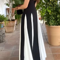 Patchwork Spaghetti Strap Maxi Dress -Women's Clothing Store ca7de034 40e3 4b76 99a9 e93fd9a2de97