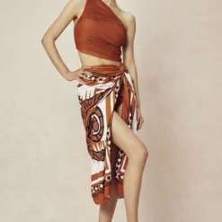 Abstract Print Knot Maxi Skirt -Women's Clothing Store cae46643 10ea 4ff8 beba c7b603423840