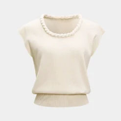 Knit Twist Knot Short-Sleeve Tank Top