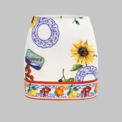 Fruit Floral Print Skirt