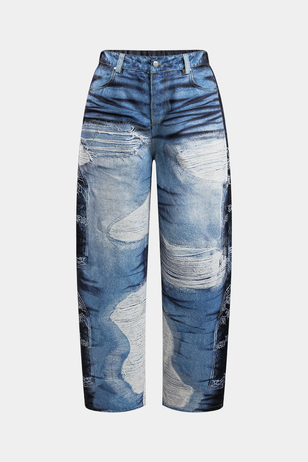 Abstract Print Button Pocket Trousers 7 Abstract Print Button Pocket Trousers - Image 7