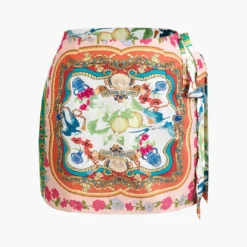 Floral Print Knot Mini Skirt