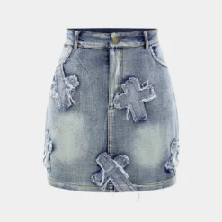 Denim Tie Up Halter And Mini Skirt Set -Women's Clothing Store cec28ac8 70e8 4491 8b62 b442fb7ee8ca