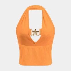 Metallic Ruched Backless Tank Top -Women's Clothing Store ced4f9ae d0e9 40ba a819 40fbed2e456b