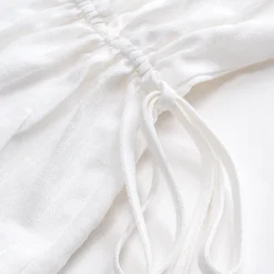 Linen Asymmetrical Ruched Long-Sleeve Shirt -Women's Clothing Store cf7cba52 1f91 4c8a 8099 b41fdd31124b