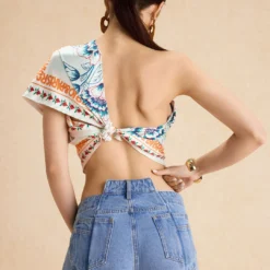 Abstract Geometric Print One Shoulder Short Sleeve T-Shirt -Women's Clothing Store cf96fc90 8523 425e b080 74e5b6e32c65