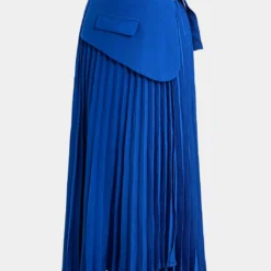 Solid Asymmetrical Pleated Skirt -Women's Clothing Store d05fd08a 1246 4ab3 9a10 1707a3365e32