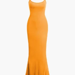 Adjustable Strap Mermaid Maxi Slip Dress