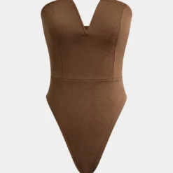 Basic V-neck Strapless Bodysuit