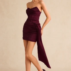 Satin Asymmetrical Sleeveless Mini Dress -Women's Clothing Store d4963e8b 26fd 43c1 b20b ebd909fe5e60