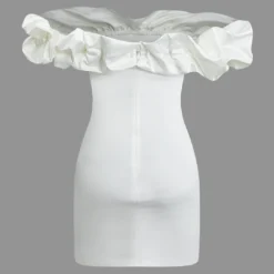 Ruffle Neckline Off The Shoulder Mini Dress -Women's Clothing Store d51c48de 4399 4041 9f73 1f346e664810