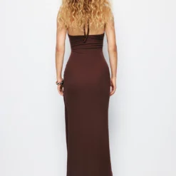 Twist Halter Slit Maxi Dress -Women's Clothing Store d61bb02c 1294 44ea bc24 3f4d90c4704b