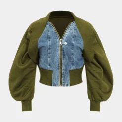 Patchwork Zipper Denim Outerwear Jacket -Women's Clothing Store d8988b8e ce57 4efc a169 8eb10a38f92a