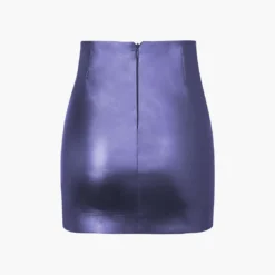 Metallic Faux Leather Knotted Mini Skirt -Women's Clothing Store d8ee54a8 665b 4e93 abdb 26cd5008a345