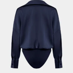 Patchwork Satin Bodysuit -Women's Clothing Store d8eeb1f0 1d48 494f b5a6 2e984b3ff429