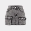 Denim High Waist Pocket Skirt