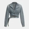 Denim Tie-Up Crossed Outerwear