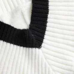 Knit V-Neck Patchwork Long-Sleeve Top -Women's Clothing Store dbbef19a 5597 4977 9aee f23418224b33