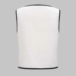 Linen Contrast Binding Asymmetrical Tank Top -Women's Clothing Store dc73e508 f99e 4825 ae38 1c968f329534