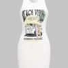 Car Letter Print Sleeveless Mini Dress