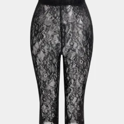 Lace Floral Pattern Sheer Shorts