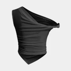 Basic Asymmetrical Twist Ruched T-shirt -Women's Clothing Store dccdde1d 7a8c 497d a73e ecf084c0b1ed