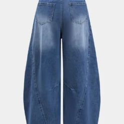 Denim Ripped Wide Leg Barrel Jeans -Women's Clothing Store dcf576ec e68c 4bc6 beec 5a6dec5c7b21