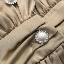 Satin Ruffle Ruched Button Long-Sleeve Shirt -Women's Clothing Store dd3d1cc0 bad0 4bcf b425 ad14d0db9188