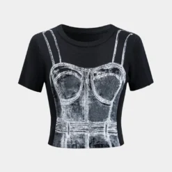 Printed Short Sleeve T-Shirt -Women's Clothing Store dd5dea29 1329 4f37 b34f c46b5de062d1