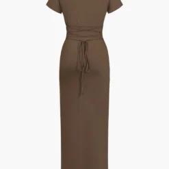 Solid Asymmetrical Knot Maxi Dress -Women's Clothing Store dda5265c 4437 4353 b326 f35bc8624055