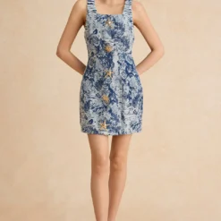 Floral Pattern Button Denim Dress -Women's Clothing Store de4a1d51 e04a 463e a8fa 8f6264ceb4c3