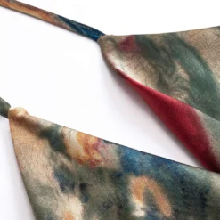 Abstract Tie Dye Print Satin Cowl Neck Tie-Up Cami Top -Women's Clothing Store de515dc0 1a9f 4f3c 9843 7de3a93094d2