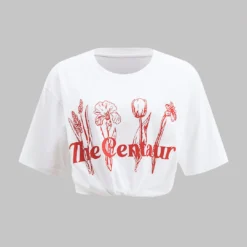 Floral Letter Print Short Sleeve T-Shirt