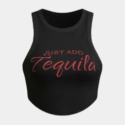 Letter Print Crop Tank Top -Women's Clothing Store de8f1071 7c93 4a01 a8a0 9ce161763f1f