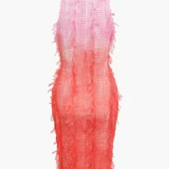 Ombre Print Fringe Midi Dress -Women's Clothing Store dec7683c d494 4b86 96f4 50772f12fdd7