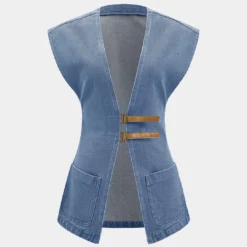 Denim V-Neck Pocket Vest -Women's Clothing Store dfb0f289 6a1c 42ff b942 0fcb89e23385