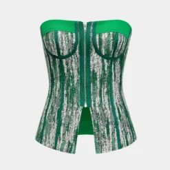 Zip Front Strapless Corset Top -Women's Clothing Store dfe268fe da7e 42a1 9fb4 9547a30cc4c1