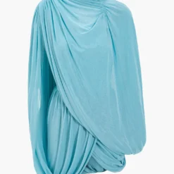 Solid High-Grade Asymmetrical Ruched Mini Dress