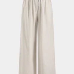 Linen Pleated Pocket Wide Leg Trousers