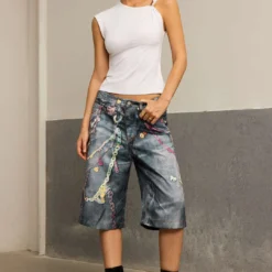 Chain Print Wide Leg Shorts -Women's Clothing Store e1f9a42d 9ef7 4758 83a6 0e1700caec69