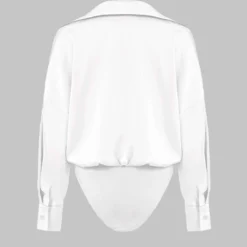 Patchwork Satin Bodysuit -Women's Clothing Store e2a689c4 ed2e 4103 b45f 60a0966b2311