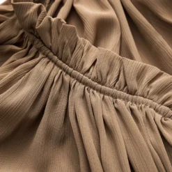 Chiffon Pleated Drawstring Bead Ruffle Long-Sleeve Shirt -Women's Clothing Store e322a1f1 9696 445d 9c13 a2878690f310