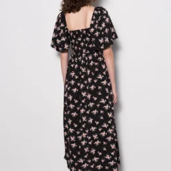 Floral Tie Front Midi Dress -Women's Clothing Store e34e9c1f 1574 4de1 88e5 c319e21fddca