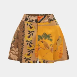 Floral Contrast Print Shorts