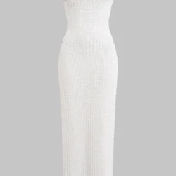 Backless Strapless Off Shoulder Tie-Up Maxi Dress