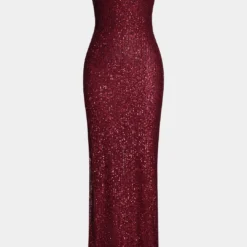 Sequin Strapless Sleeveless Maxi Dress